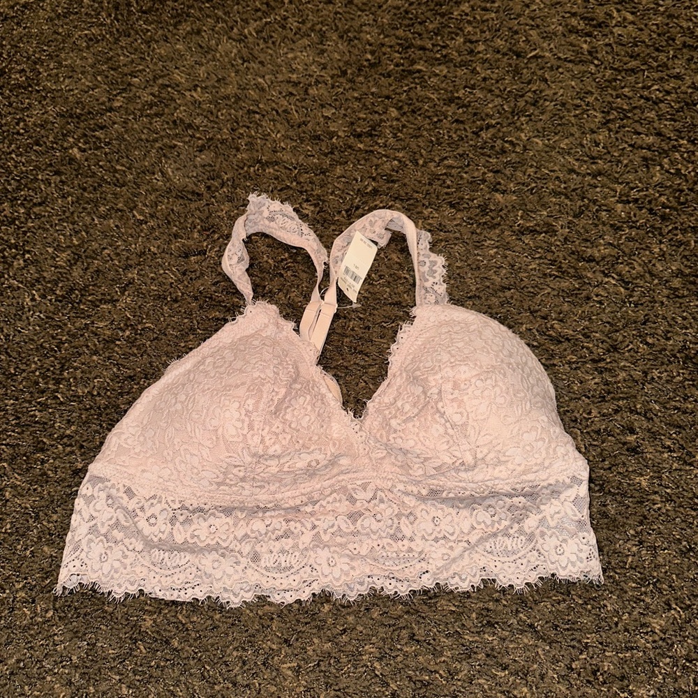 BRAND NEW WITH TAGS Aerie Light Pink Padded Sexy Lace Bralette Never Worn